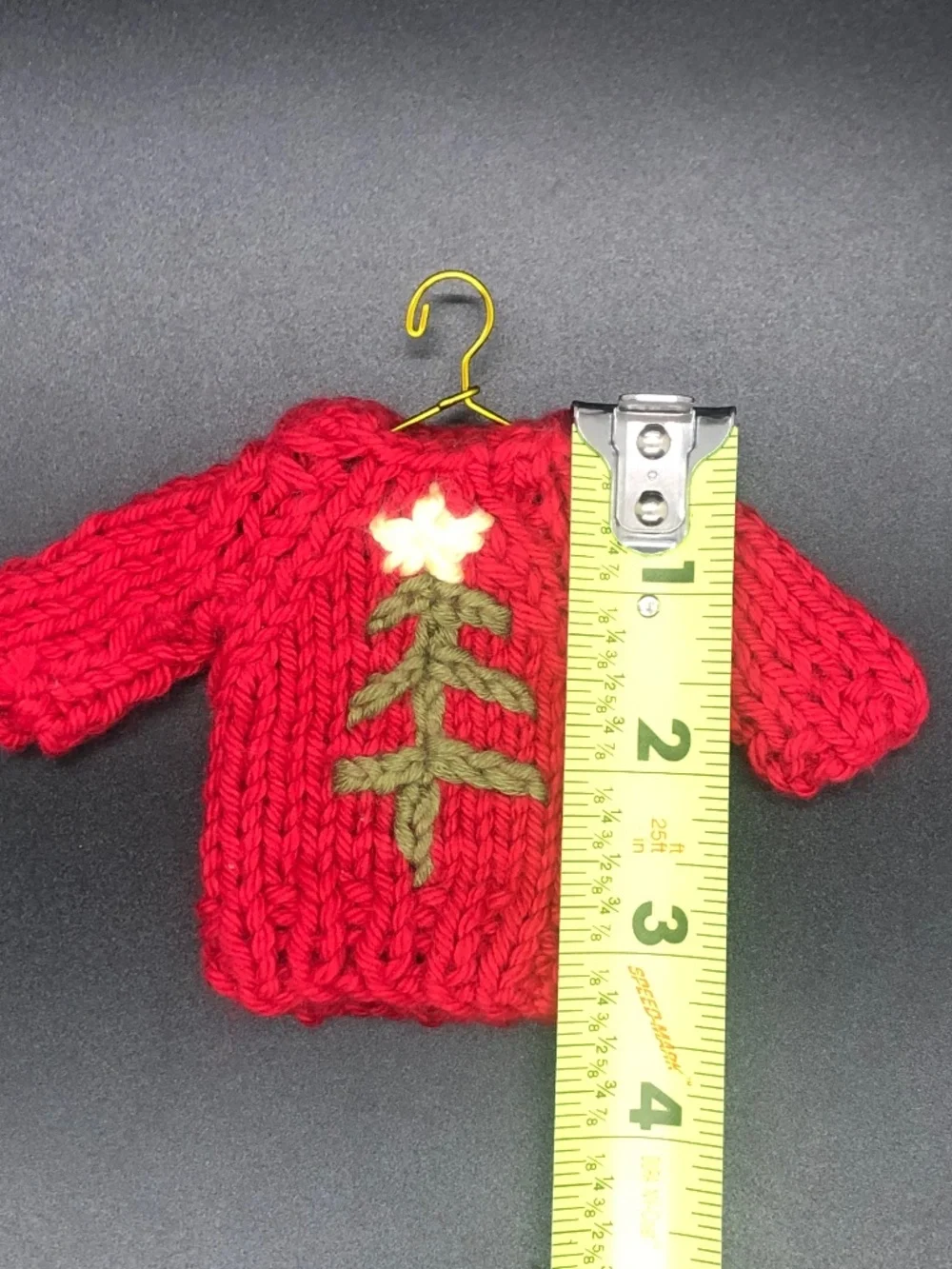 Christmas Holiday Crochet Mini Chunky Sweater Ornament, Tiny Gift Tag